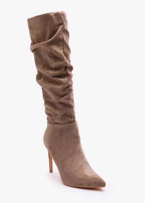 Where's That From Goldie Camel Suede Knee High Heeled Boot - 7 Image 3