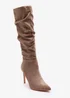 Where's That From Goldie Camel Suede Knee High Heeled Boot - 7 Image 3