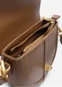 Where's That From Womens Breeze Brown Faux Leather Shoulder Bag With Gold Lock Detail - One Size Image 5