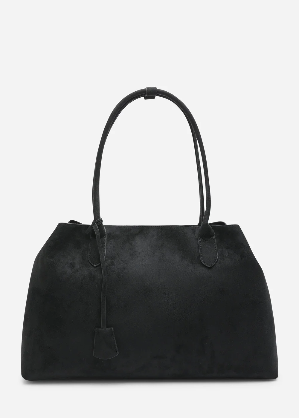 Where's That From Womens Drift Black Faux Suede Slouchy Shoulder Tote Bag - One Size Image 1