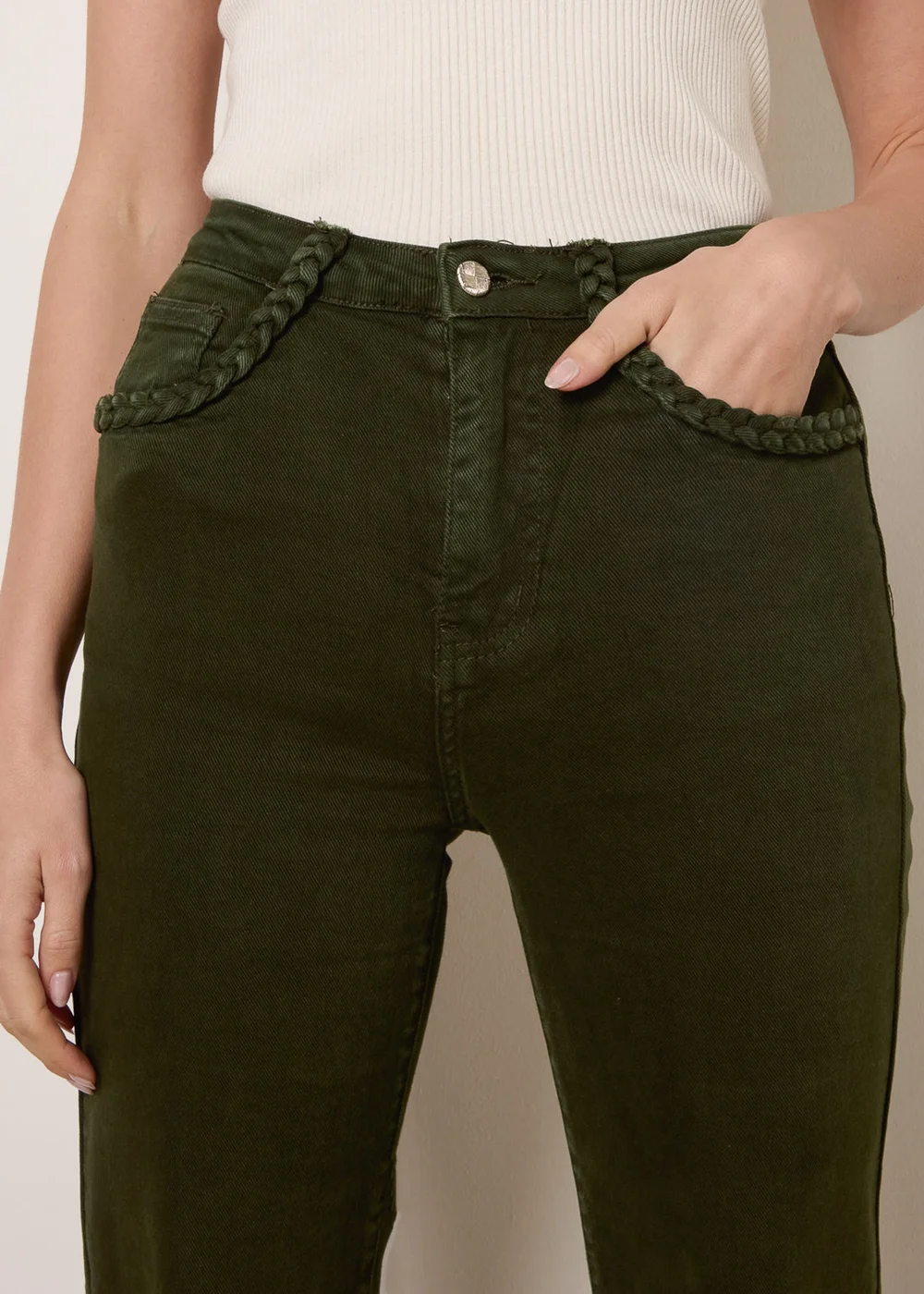 Blue Vanilla Green Pocket Rope Stretch Jeans - 8 Image 3