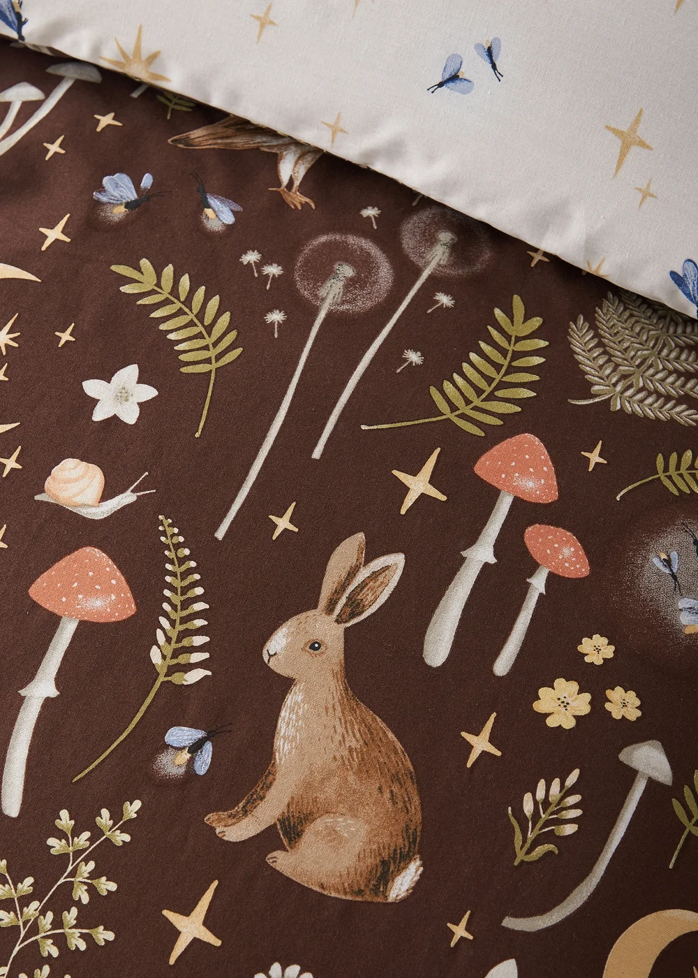 Catherine Lansfield Enchanted Twilight Animals Reversible Duvet Cover Set Chocolate - Single Image 4