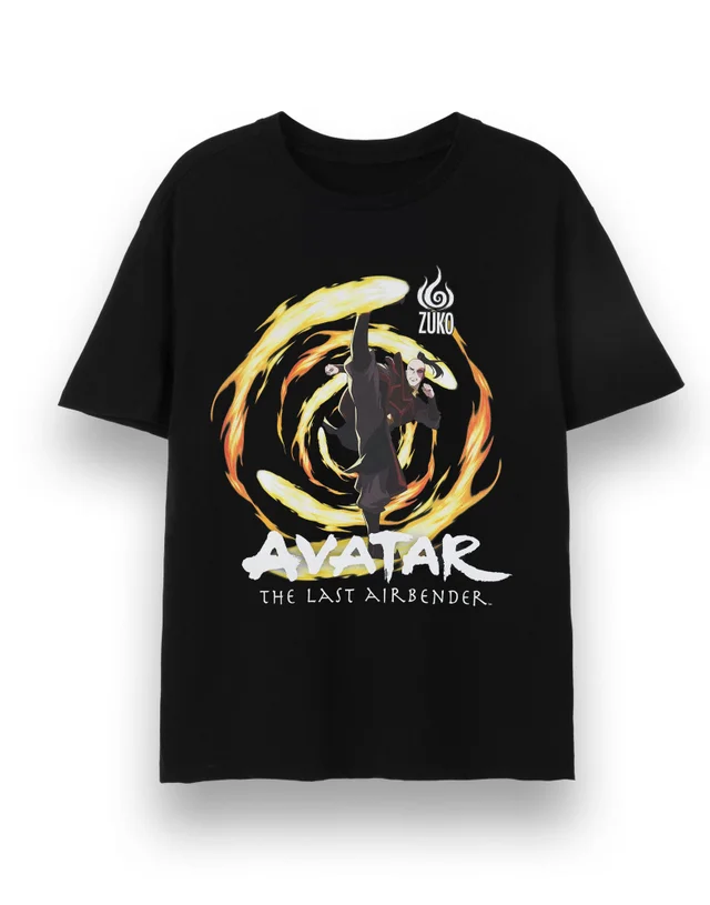 Vanilla Underground Avatar: The Last Airbender Mens Black Zuko Fire SS T-Shirt (S-3XL)
