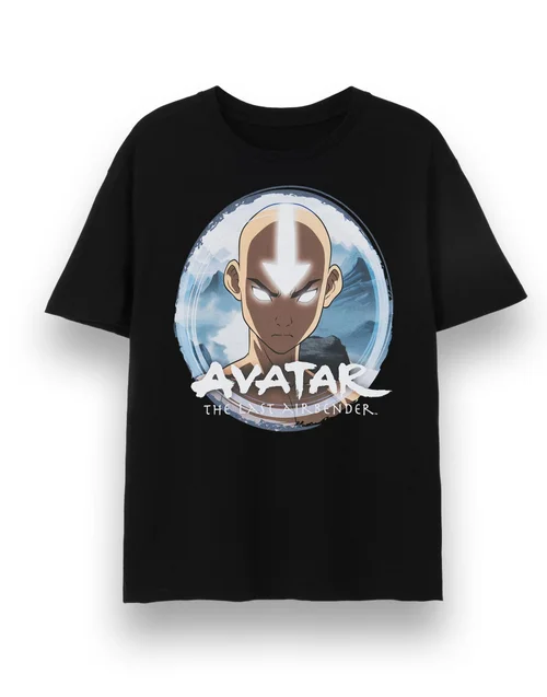 Vanilla Underground Avatar: The Last Airbender Mens Black Aang SS T-Shirt (S-3XL) - M Image 1