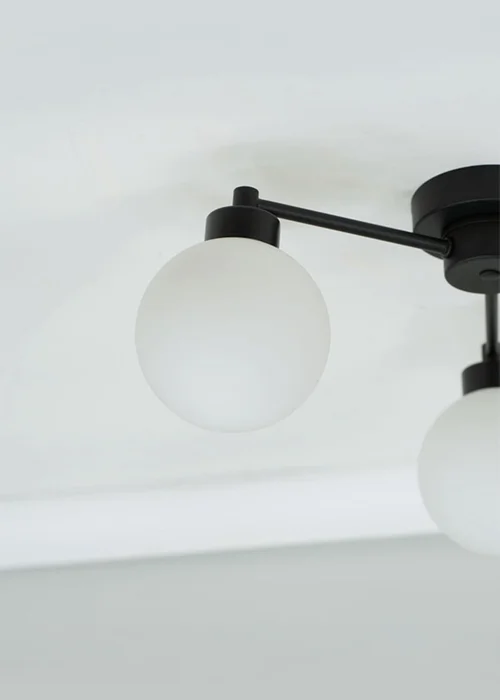 ValueLights Jonah Black Ceiling Light with Globe Shades - One Size Image 3