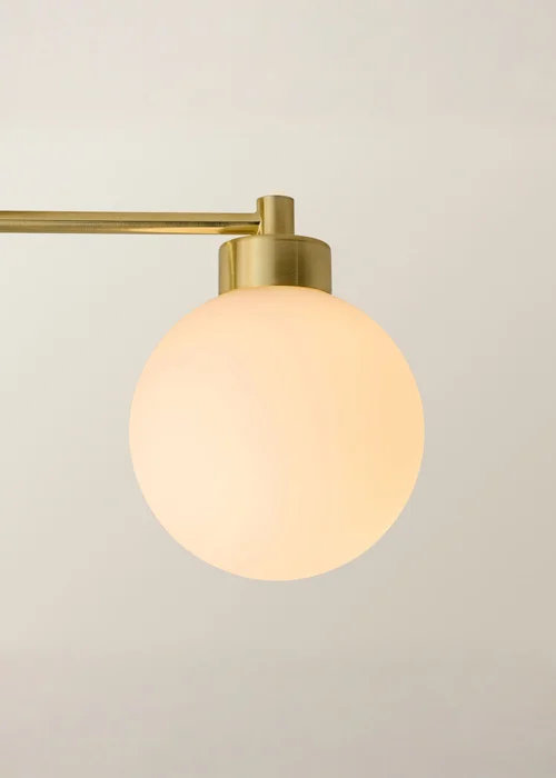 ValueLights Jonah Brushed Gold Ceiling Light with Globe Shades - One Size Image 3