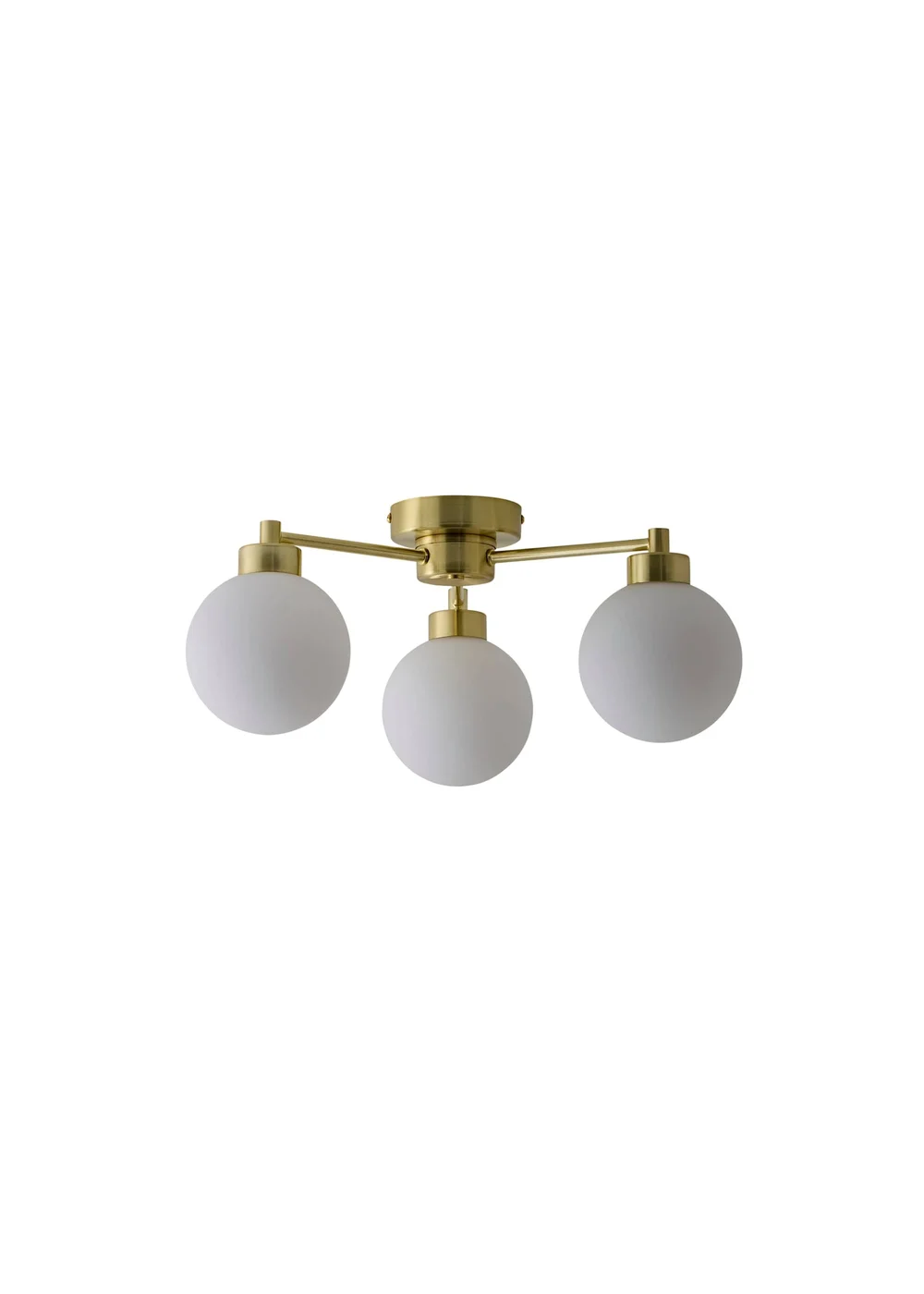 ValueLights Jonah Brushed Gold Ceiling Light with Globe Shades - One Size Image 4