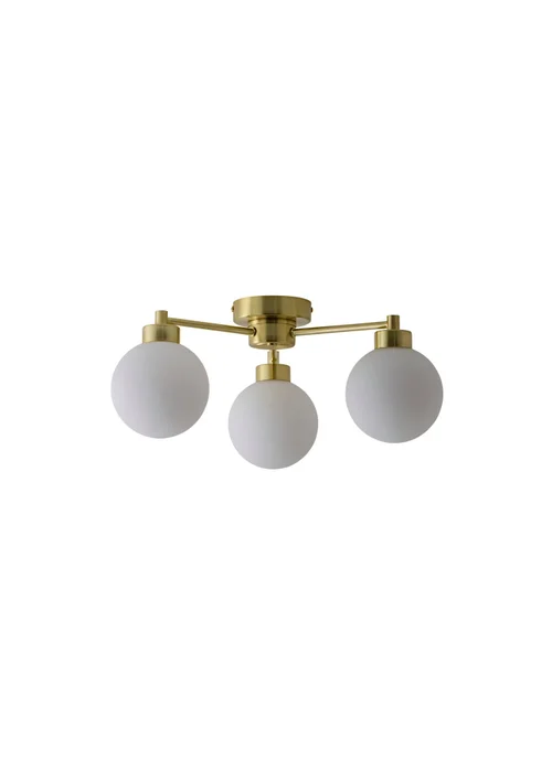 ValueLights Jonah Brushed Gold Ceiling Light with Globe Shades - One Size Image 4