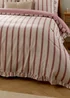 Wylder Connie Striped Ruffle Clay Pink Duvet Set - Single Image 3