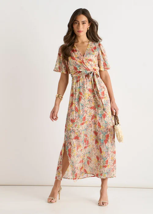 Gini London Multi Floral Jacquard Chiffon Midi Dress - 8 Image 1