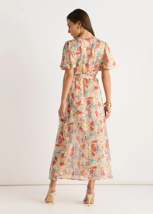 Gini London Multi Floral Jacquard Chiffon Midi Dress - 8 Image 2