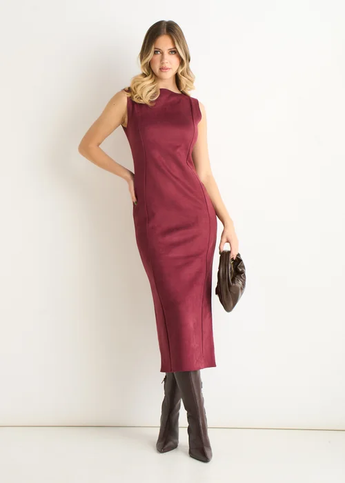 Gini London Mulberry Suede Pencil Dress - 12 Image 1