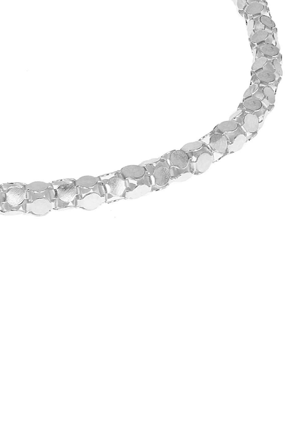 Golden Moments Sterling Silver Round Mirror Chain Bracelet - One Size Image 2