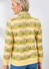 Cotton Traders Lemon Pale Yellow Printed Zip Neck Sweatshirt - 14 Image 3