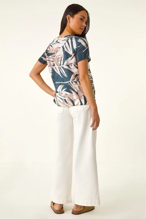 Roman Stone Petite Buttoned Tie Front Top - 12 Image 3