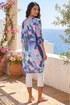 Roman Purple Abstract Print Button Up Longline Blouse - 12 Image 3