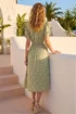 Roman Sage Polka Dot Ruched Sleeve Midi Dress - 18 Image 4