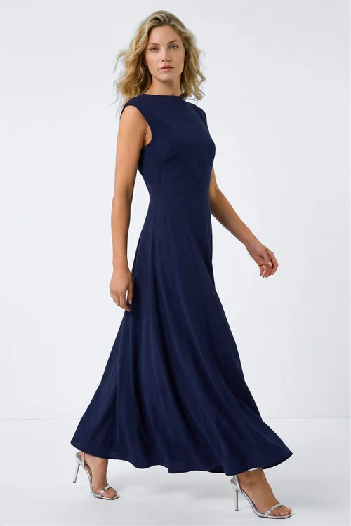 Roman Navy Fit & Flare Midi Dress - 12 Image 1