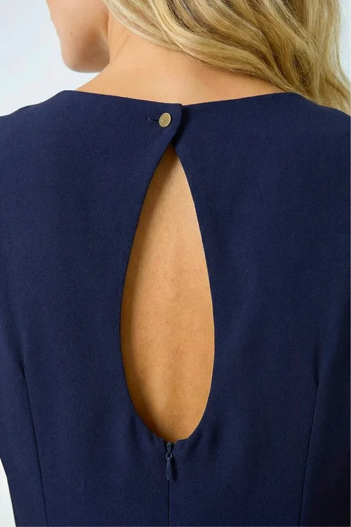 Roman Navy Fit & Flare Midi Dress - 12 Image 4