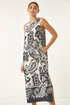 Roman Black Paisley Print Midi Dress - 20 Image 3