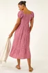 Roman Pink Spotty Heart Button Midi Dress - 20 Image 4