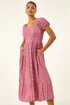 Roman Pink Spotty Heart Button Midi Dress - 20 Image 3