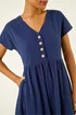 Roman Navy Linen Look Button Midi Dress - 18 Image 4