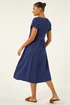 Roman Navy Linen Look Button Midi Dress - 18 Image 2
