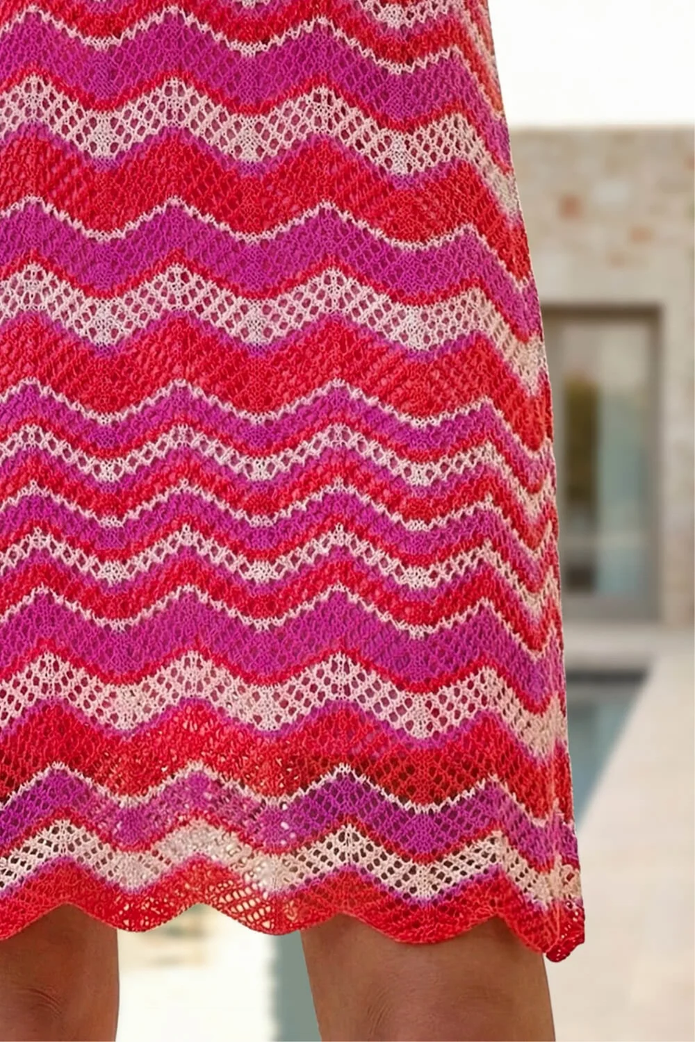 Roman Pink Zig Zag Print Knitted Shift Dress - 18 Image 4