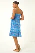 Roman Blue Paisley Print Strappy Frill Dress - 10 Image 3