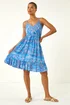 Roman Blue Paisley Print Strappy Frill Dress - 10 Image 2
