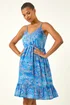 Roman Blue Paisley Print Strappy Frill Dress - 10 Image 4