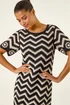 Roman Black Zig Zag Crochet Shift Dress - 20 Image 3