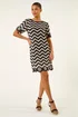 Roman Black Zig Zag Crochet Shift Dress - 20 Image 1