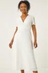 Roman White Petite Ruffle Midi Wrap Dress - 14 Image 1