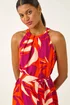 Roman Cerise Floral Print Frill Wrap Midi Dress - 20 Image 4