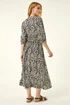 Roman Black Abstract Print V-Neck Midi Dress - 10 Image 3
