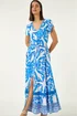 Roman Blue Border Print Button Dress - 12 Image 4