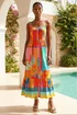 Roman Pink Petite Patchwork Tiered Maxi Dress - 14 Image 1