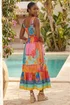 Roman Pink Petite Patchwork Tiered Maxi Dress - 14 Image 3
