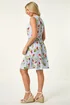Roman Blue Petite Strawberry Tie Waist Dress - 16 Image 3