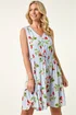 Roman Blue Petite Strawberry Tie Waist Dress - 16 Image 1