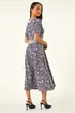 Roman Navy Petite Contrast Floral Stretch Dress - 16 Image 4