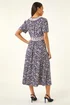 Roman Navy Petite Contrast Floral Stretch Dress - 16 Image 3