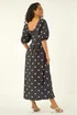 Dusk Black Polka Dot Midi Dress - 16 Image 4