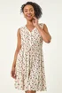 Roman Ivory Petite Cherry Tie Waist Dress - 12 Image 1