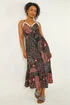 Roman Black Petite Abstract Leaf Crochet Trim Dress - 10 Image 1