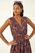 Roman Rust Leaf Print Wrap Midi Dress - 18 Image 4
