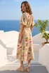 Roman Stone Petite Postcard Tie Waist Midi Dress - 14 Image 3