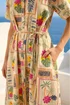 Roman Stone Petite Postcard Tie Waist Midi Dress - 14 Image 4